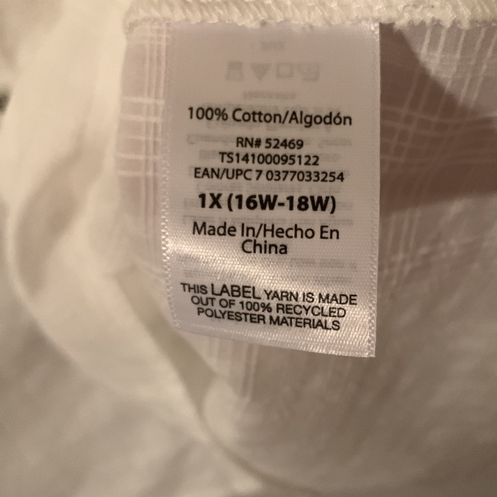 NWT Terra & Sky 1x-4x winter white ruffled short sleeves shirred cotton tops - Picture 12 of 13